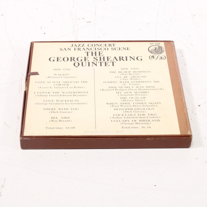 George Shearing Quintet – Jazz Concert: San Francisco Scene Reel to Reel Tape 7" 1/4" 7½ IPS Capitol Records-Reel-to-Reel Tape-SpenCertified-vintage-refurbished-electronics