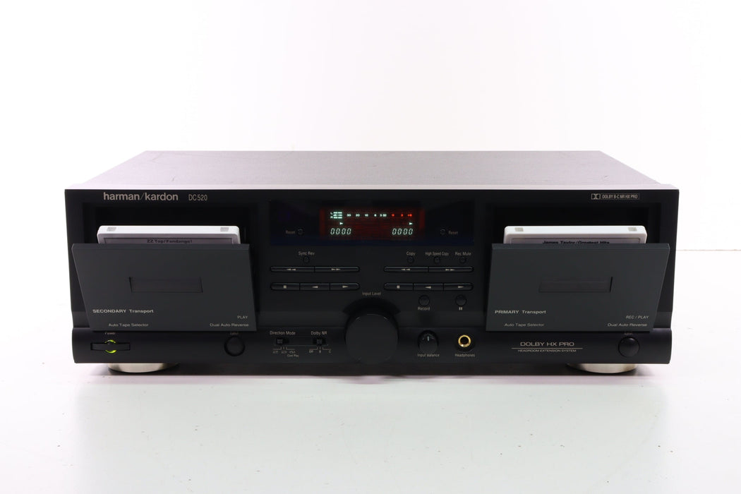 Harman Kardon DC520 Dual Cassette Deck Player with Dual Auto Reverse (Deck 2 Eject Button Loose)-Cassette Players & Recorders-SpenCertified-vintage-refurbished-electronics