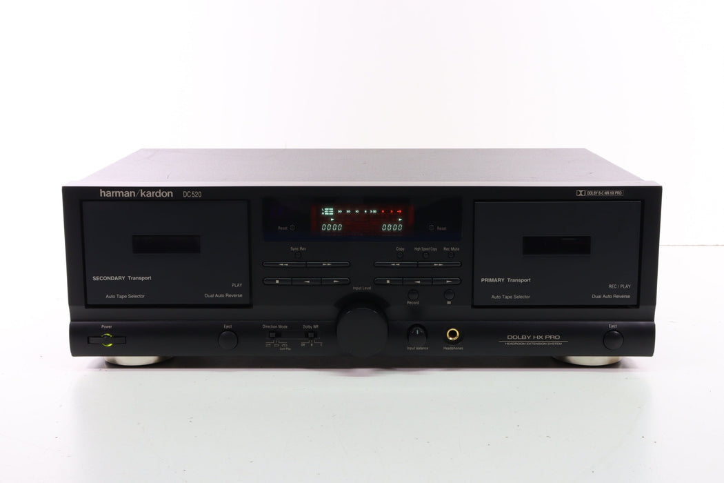 Harman Kardon DC520 Dual Cassette Deck Player with Dual Auto Reverse (Deck 2 Eject Button Loose)-Cassette Players & Recorders-SpenCertified-vintage-refurbished-electronics