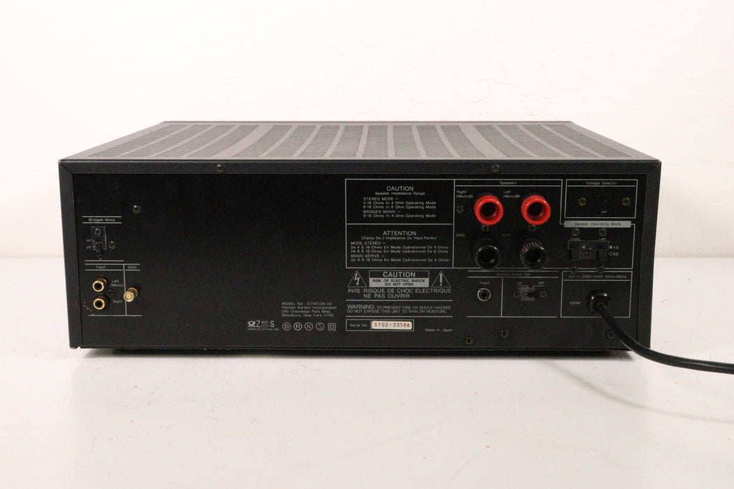 Harmon/Kardon Citation 22 Power Amplifier High Voltage (No Remote)-Power Amplifiers-SpenCertified-vintage-refurbished-electronics