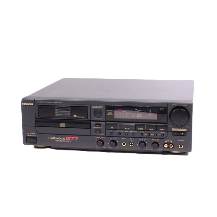 Hitachi AK-G77 Karaoke Machine 6-Disc CD Changer Dual Microphone-Electronics-SpenCertified-vintage-refurbished-electronics