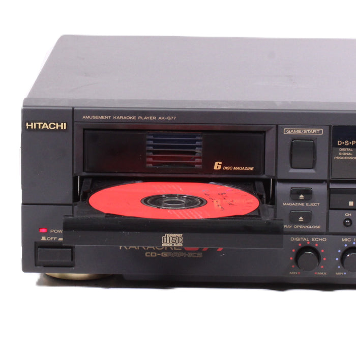Hitachi AK-G77 Karaoke Machine 6-Disc CD Changer Dual Microphone-Electronics-SpenCertified-vintage-refurbished-electronics