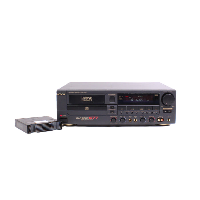Hitachi AK-G77 Karaoke Machine 6-Disc CD Changer Dual Microphone-Electronics-SpenCertified-vintage-refurbished-electronics