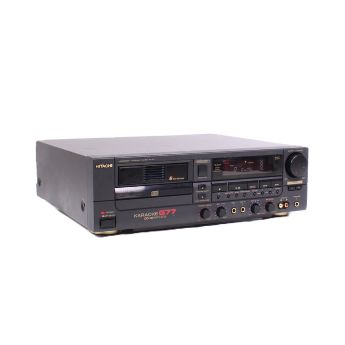Hitachi AK-G77 Karaoke Machine 6-Disc CD Changer Dual Microphone-Electronics-SpenCertified-vintage-refurbished-electronics