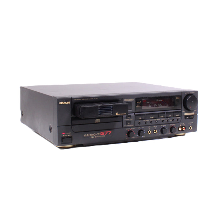 Hitachi AK-G77 Karaoke Machine 6-Disc CD Changer Dual Microphone-Electronics-SpenCertified-vintage-refurbished-electronics