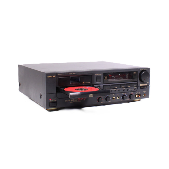 Hitachi AK-G77 Karaoke Machine 6-Disc CD Changer Dual Microphone-Electronics-SpenCertified-vintage-refurbished-electronics
