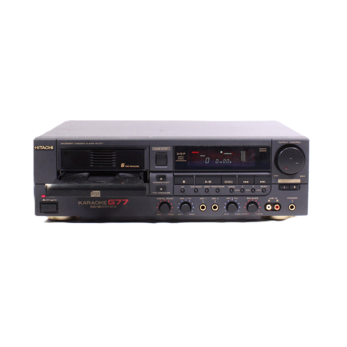 Hitachi AK-G77 Karaoke Machine 6-Disc CD Changer Dual Microphone-Electronics-SpenCertified-vintage-refurbished-electronics