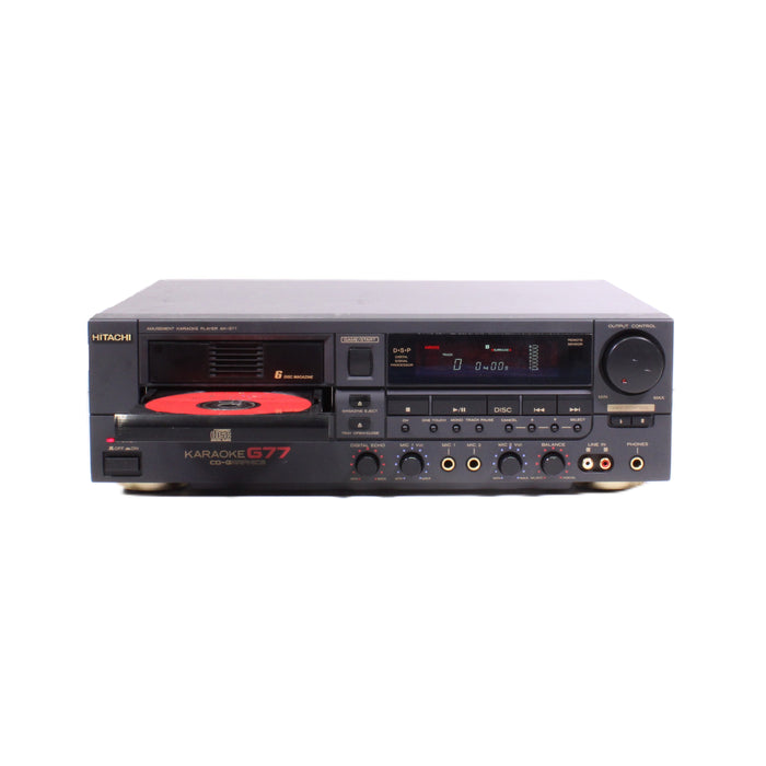 Hitachi AK-G77 Karaoke Machine 6-Disc CD Changer Dual Microphone-Electronics-SpenCertified-vintage-refurbished-electronics