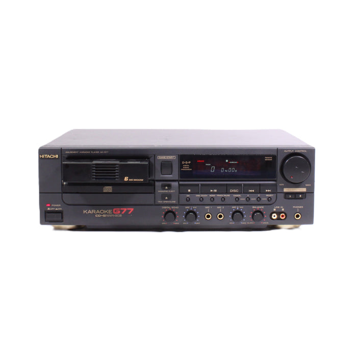 Hitachi AK-G77 Karaoke Machine 6-Disc CD Changer Dual Microphone-Electronics-SpenCertified-vintage-refurbished-electronics