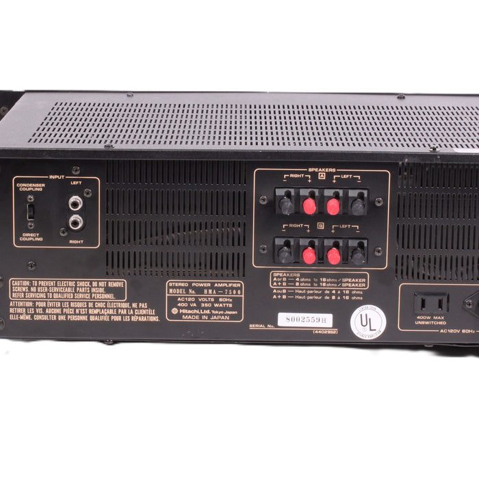 Hitachi HMA-7500 Stereo Power Amplifier Dual Analog VU Meters-Power Amplifiers-SpenCertified-vintage-refurbished-electronics