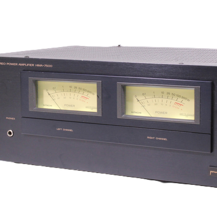 Hitachi HMA-7500 Stereo Power Amplifier Dual Analog VU Meters-Power Amplifiers-SpenCertified-vintage-refurbished-electronics