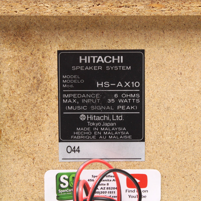 Hitachi HS-AX10 3-Way Bookshelf Speaker System Pair-Electronics-SpenCertified-vintage-refurbished-electronics