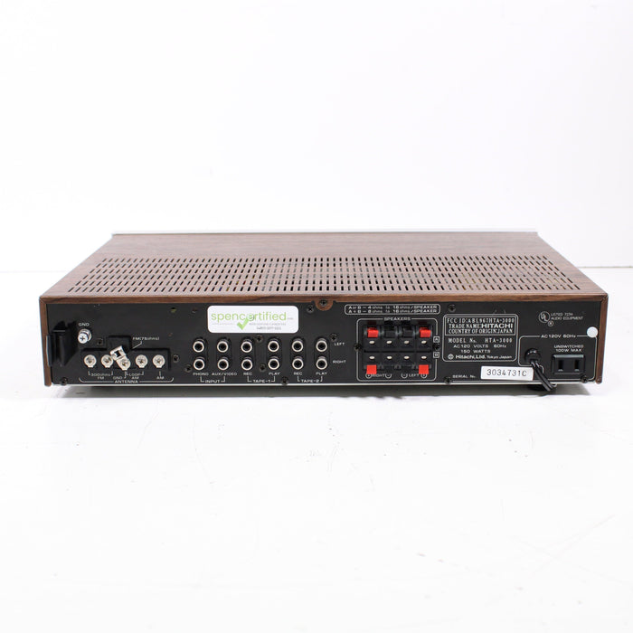 Hitachi HTA-3000 Vintage AM/FM Stereo Tuner Amplifier Silver Face (1982)-Audio Amplifiers-SpenCertified-vintage-refurbished-electronics