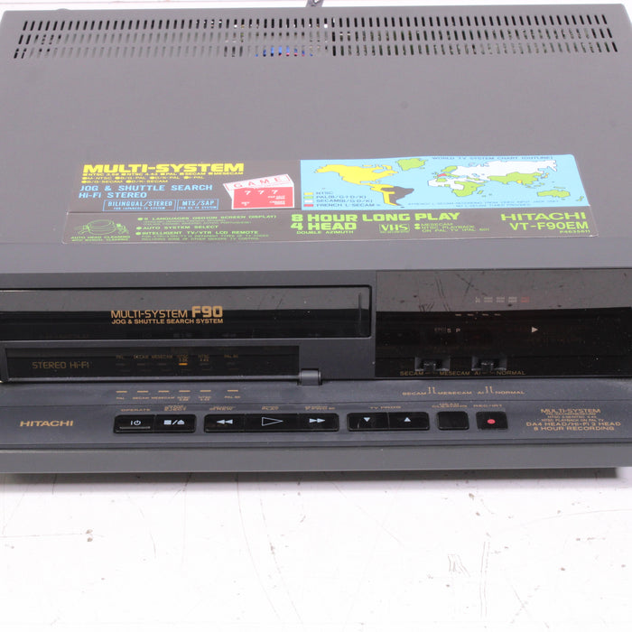 Hitachi VT‑F90EM Multi-System 4-Head Hi-Fi Stereo VCR (1995)-VCRs-SpenCertified-vintage-refurbished-electronics