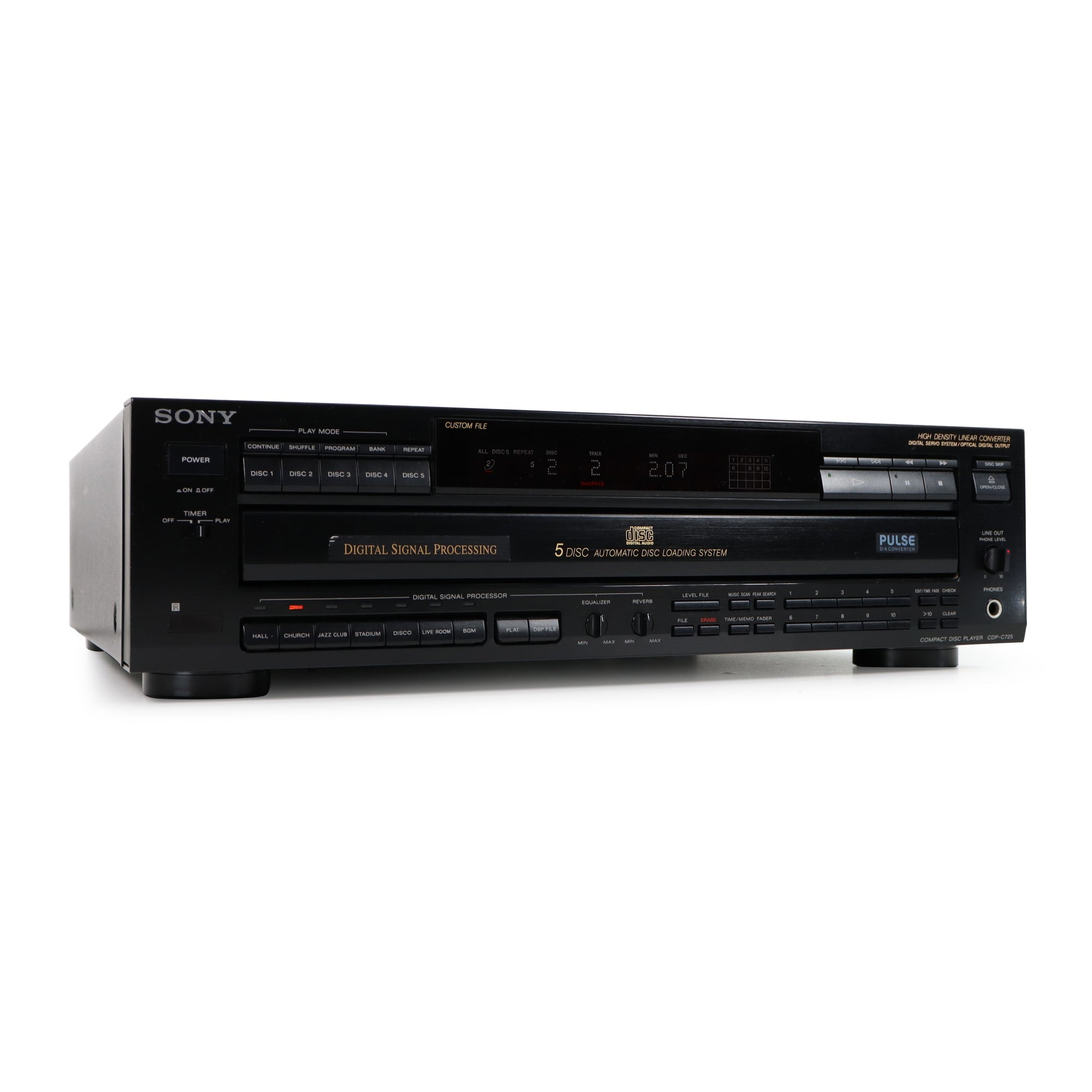 Sony 5 disc compact disc cd player changer carousel for home stereo audio system. Refurbished and SpenCertified.