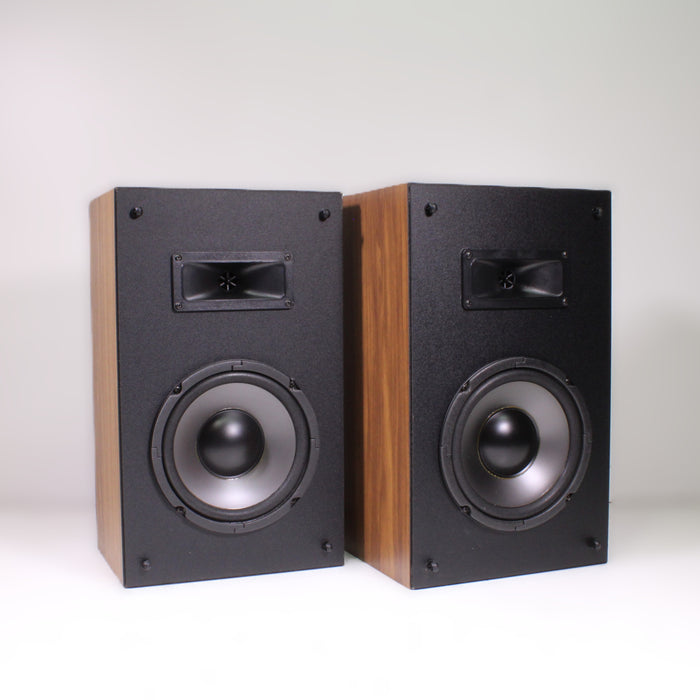 ESS HD Series Vintage 2-Way Speakers 8-Inch Woofers Horn Tweeters Walnut Pair