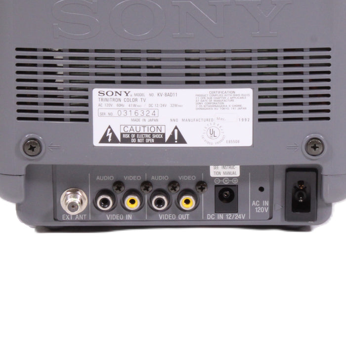 Sony KV-8AD11 8" Trinitron Portable Color CRT TV (1992)