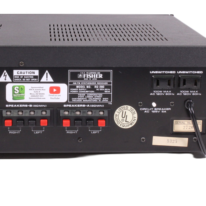 Fisher RS-280 Studio Standard Digital AM/FM Stereo Receiver 5-Band EQ with Phono