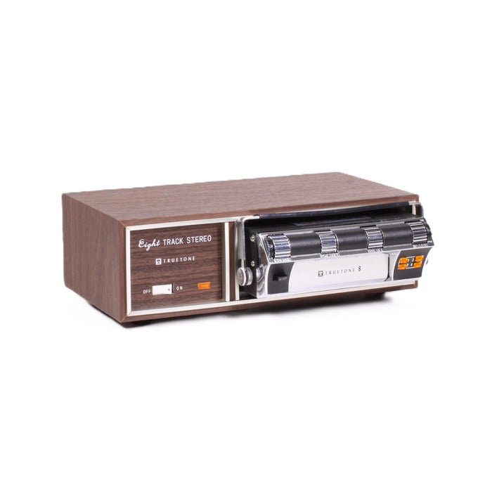 Truetone 4DC7020 Vintage 8-Track Stereo Player Woodgrain 4-Program