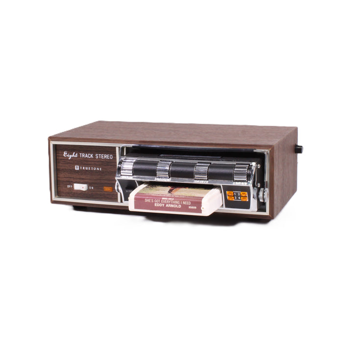 Truetone 4DC7020 Vintage 8-Track Stereo Player Woodgrain 4-Program
