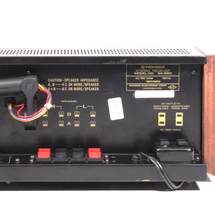 Pioneer SX-650 Vintage AM/FM Stereo Receiver Silver Face 35WPC (1976)