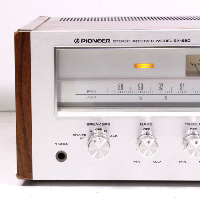Pioneer SX-650 Vintage AM/FM Stereo Receiver Silver Face 35WPC (1976)