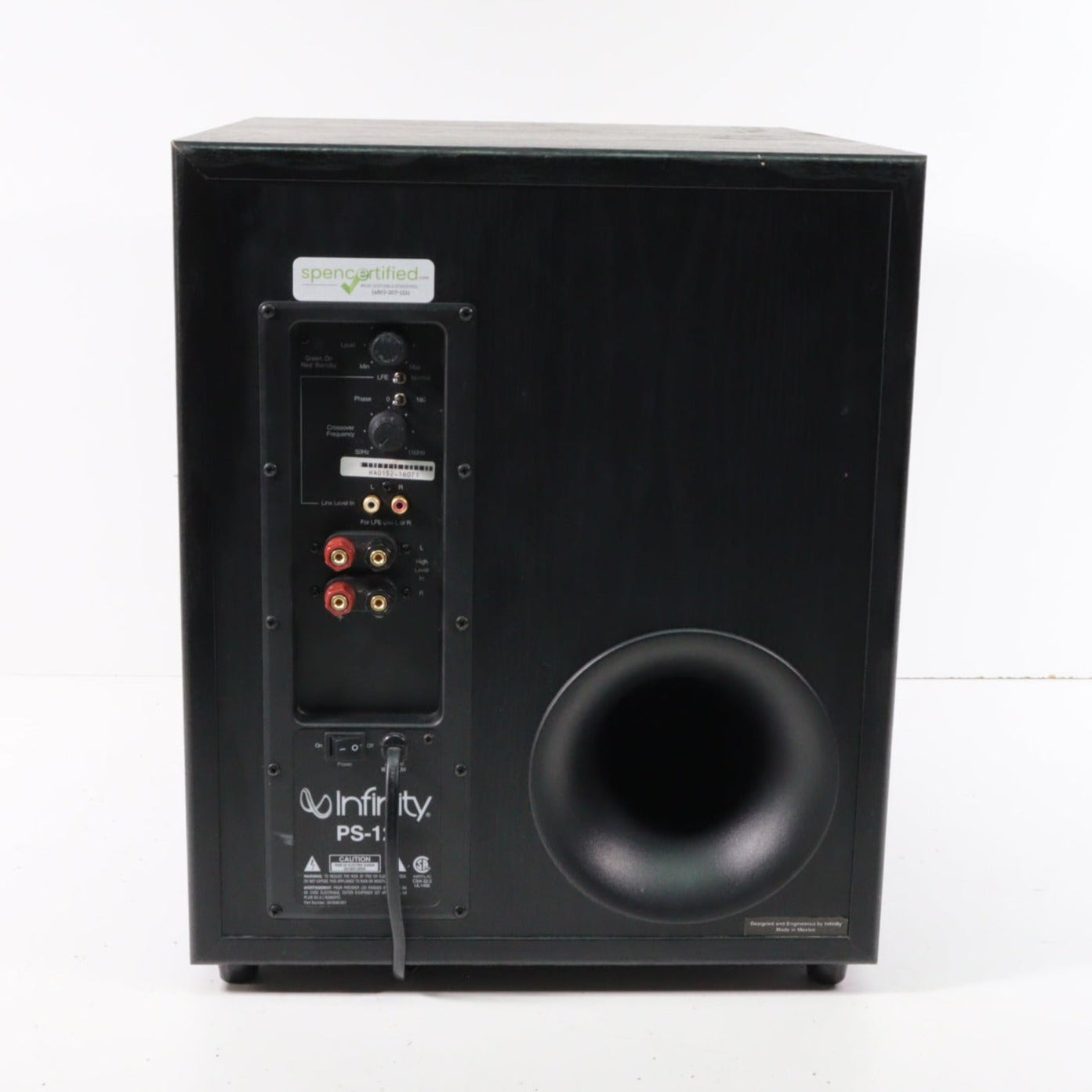 Infinity PS-12 Powered Subwoofer (COVER MISSING PEGS) — SpenCertified