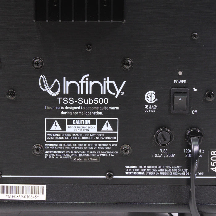 Infinity TSS-SUB500 Powered Subwoofer 8" 500W Compact Home Theater (2006)-Speakers-SpenCertified-vintage-refurbished-electronics