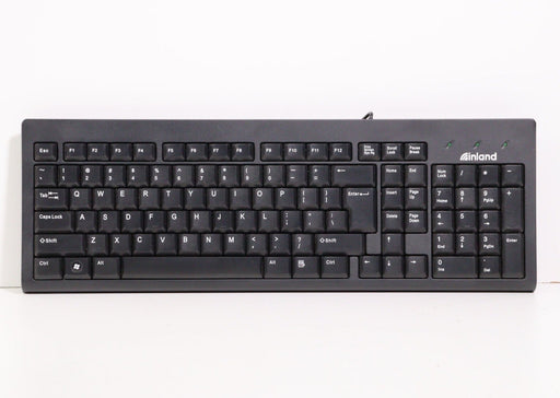 Inland 70009 Black Wired Standard PC Keyboard-Keyboards-SpenCertified-vintage-refurbished-electronics