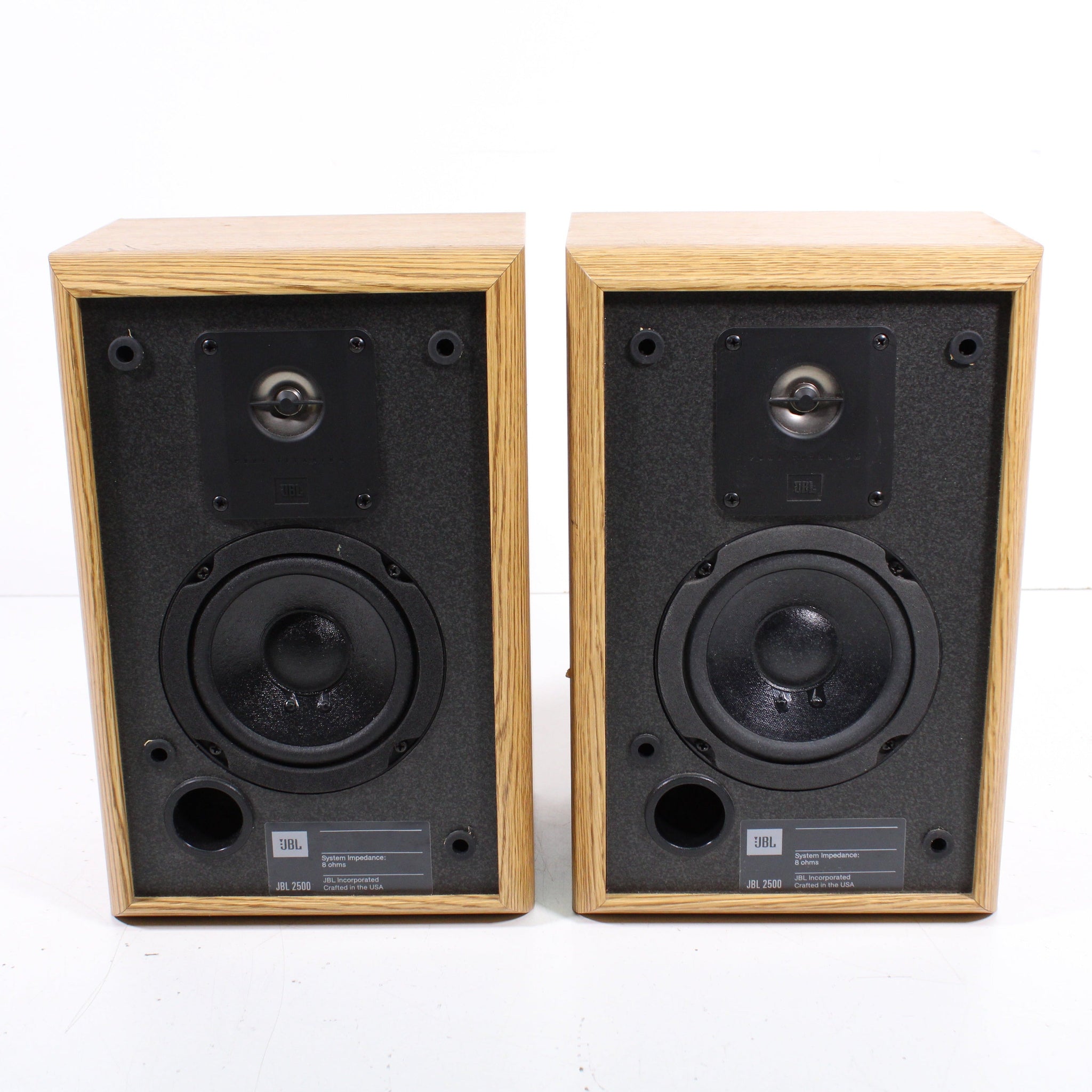 JBL 2500 Bookshelf Speaker Pair Light Brown Wood