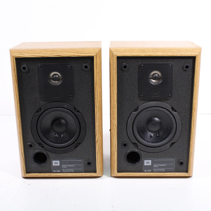 JBL 2500 Bookshelf Speaker Pair Light Brown Wood Cabinet-Electronics-SpenCertified-vintage-refurbished-electronics