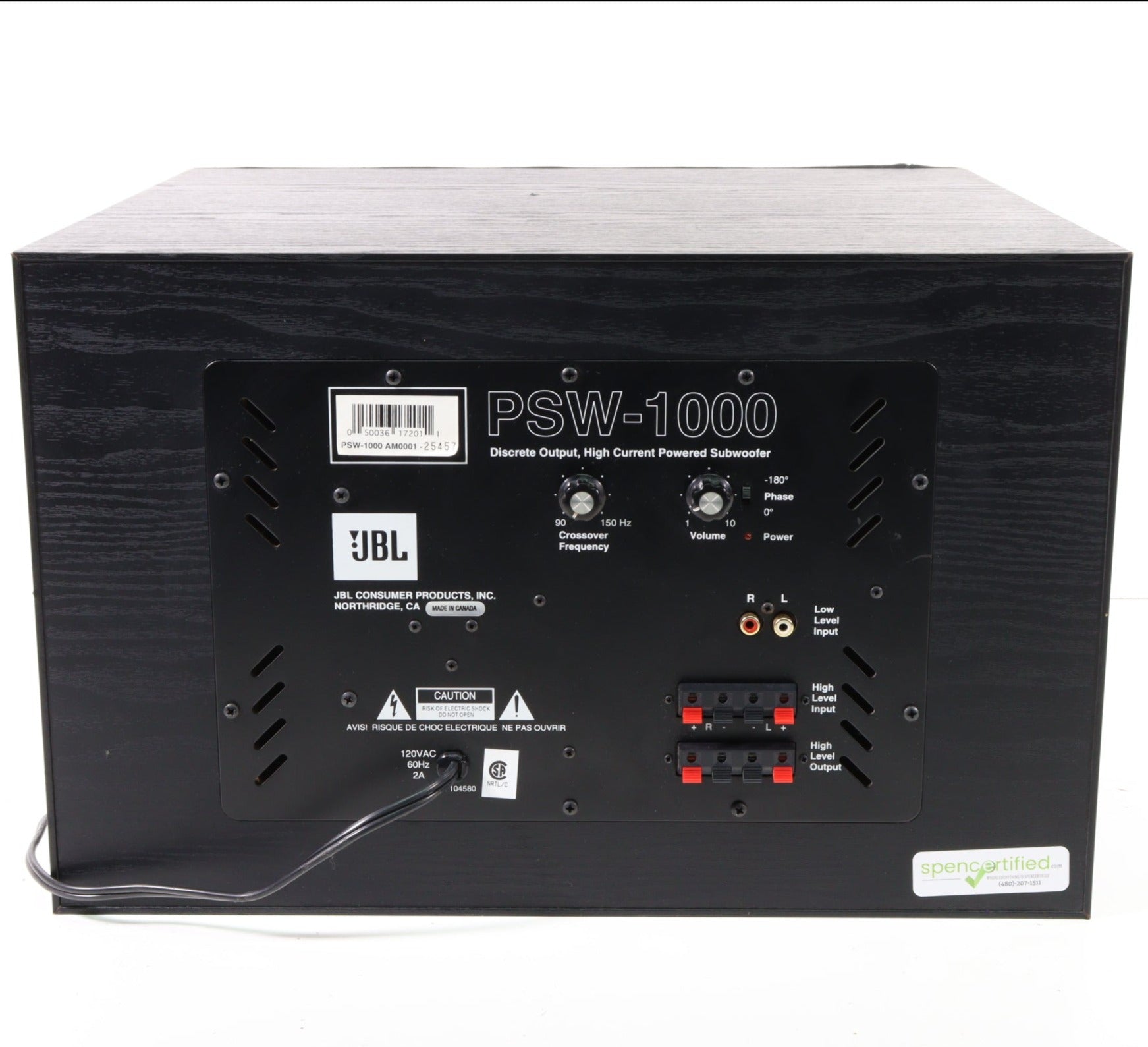 JBL PSW1000 High Current Powered Subwoofer