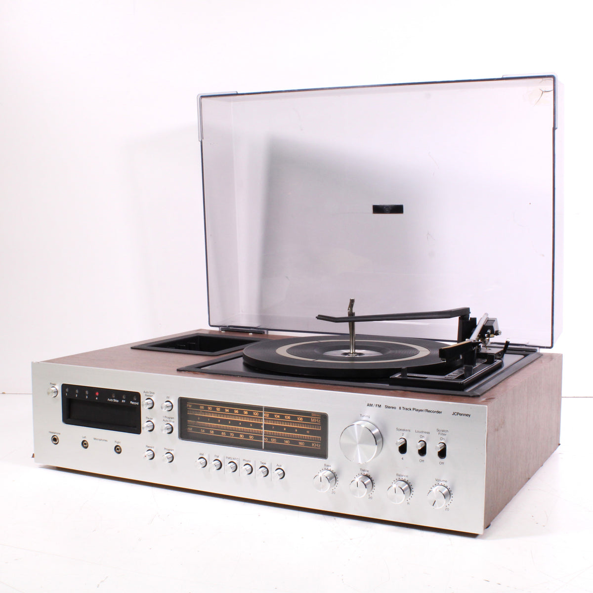 JCPenney 683-1751 AM/FM Stereo 8 Track Player/Recorder Turntable Music ...