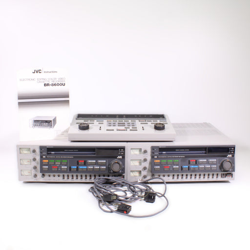 JVC BR-8600U S-VHS Editing VCR w/ RM-86U Controller Pro Deck Bundle (RARE)-VCRs-SpenCertified-vintage-refurbished-electronics