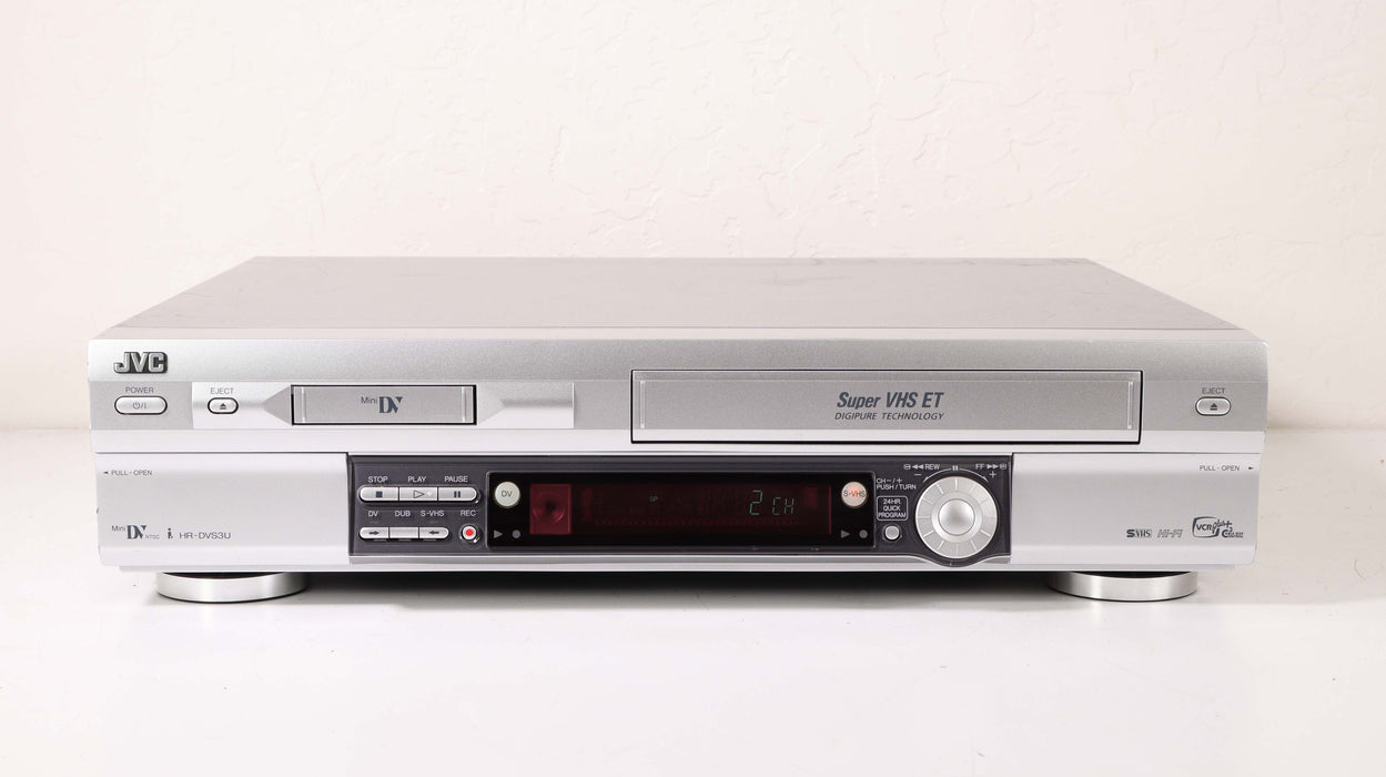 JVC HR-DVS3U MiniDV VHS Player Combination System with S-Video Super VHS Digipure Technology-VCRs-SpenCertified-vintage-refurbished-electronics