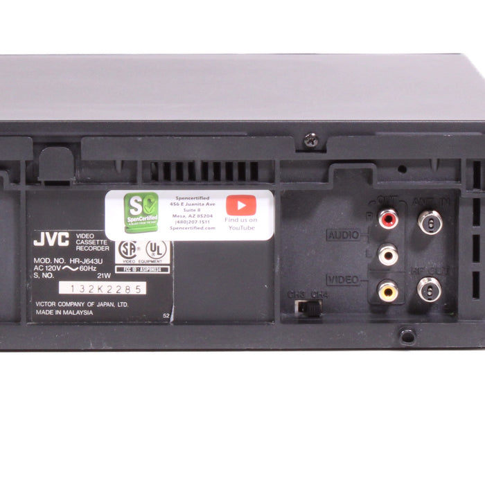 JVC HR-J643U 4-Head Hi-Fi Stereo VCR Video Cassette Recorder-VCRs-SpenCertified-vintage-refurbished-electronics