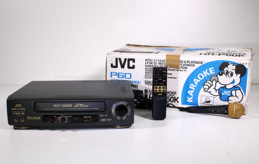 JVC HR-P60K Multi-Karaoke Video Cassette Player PAL/ MESECAM/ NTSC with Original Box and Mic-VCRs-SpenCertified-vintage-refurbished-electronics