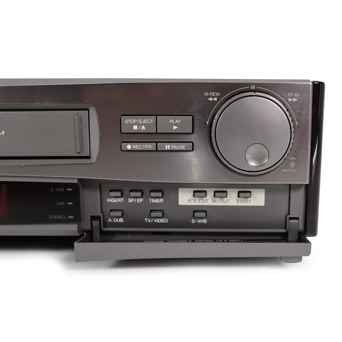 JVC HR-S6900U Super Video VHS VCR/VHS Player/Recorder with High Quality S-Video Output and Input | Simulated Wooden Side Panels-Electronics-SpenCertified-refurbished-vintage-electonics