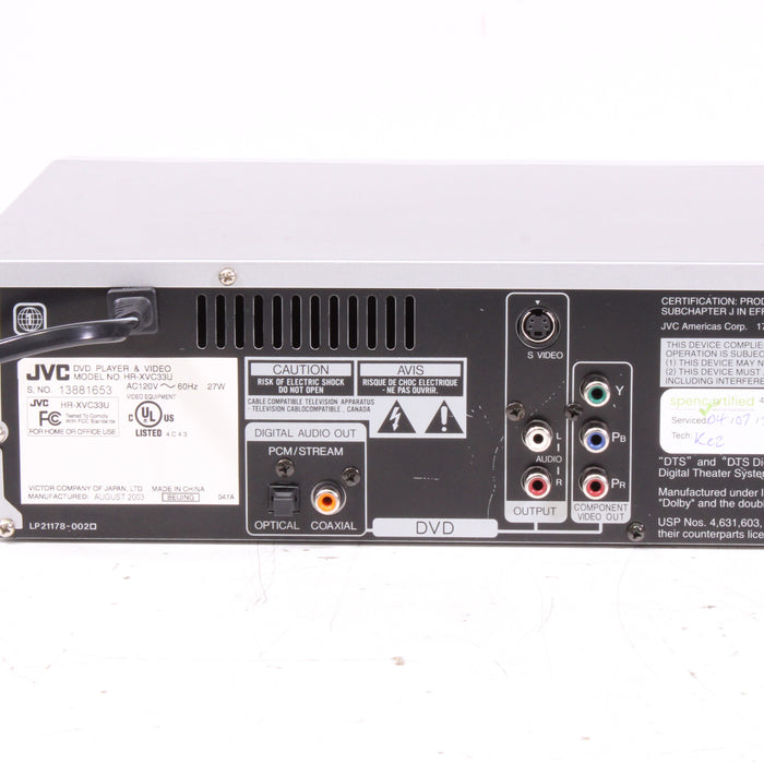 JVC HR-XVC33U DVD / VCR Combo Player with Tuner and Digital Audio Output (2003)-VCRs-SpenCertified-vintage-refurbished-electronics