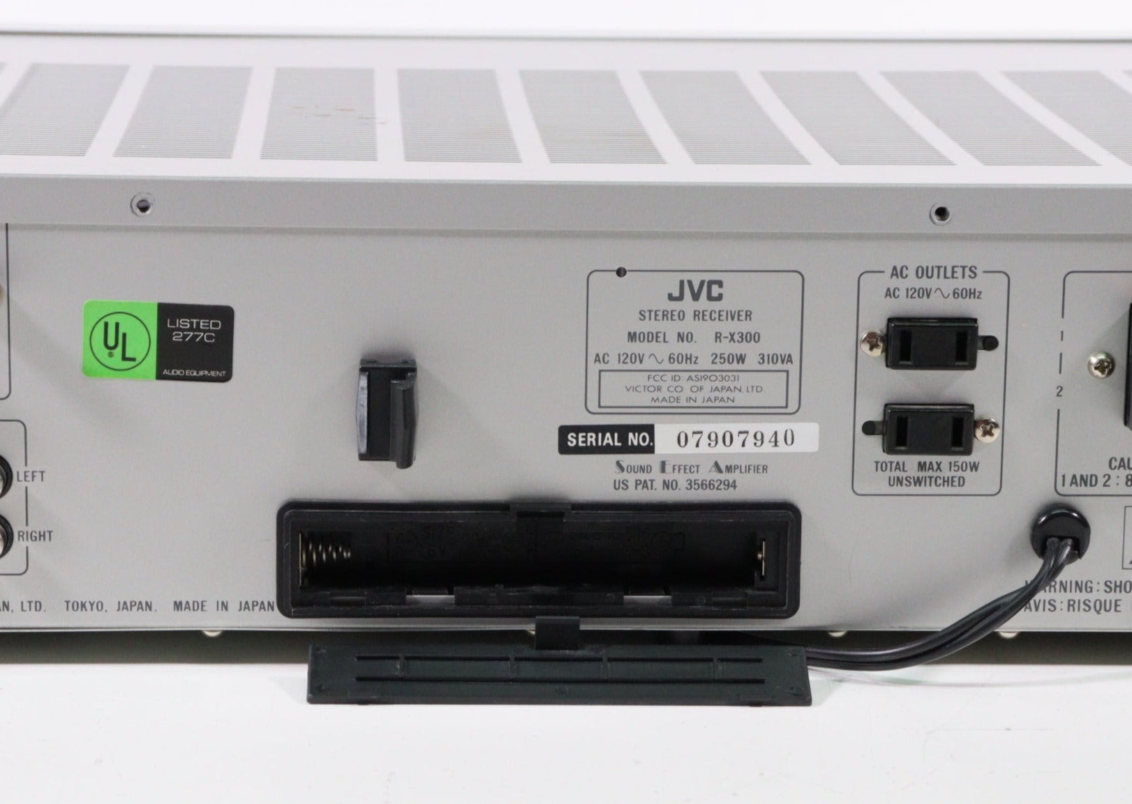 Jvc R X110 JVC R-X300 Digital Synthesizer AM FM Stereo Receiver with Quartz Lock