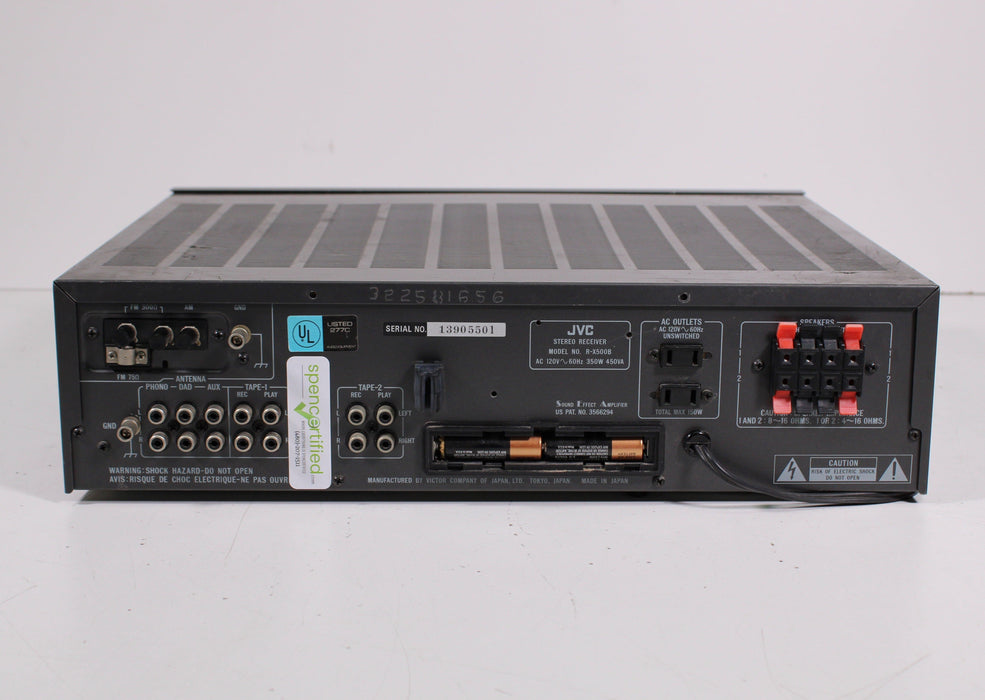 JVC R-X500 Computer Controlled Stereo Receiver (HAS ISSUES)-Audio & Video Receivers-SpenCertified-vintage-refurbished-electronics