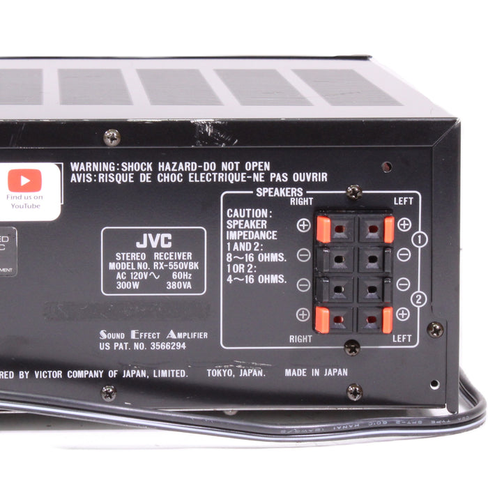 JVC RX-550V FM AM Computer Controlled Receiver with Phono (1987)-Audio & Video Receivers-SpenCertified-vintage-refurbished-electronics