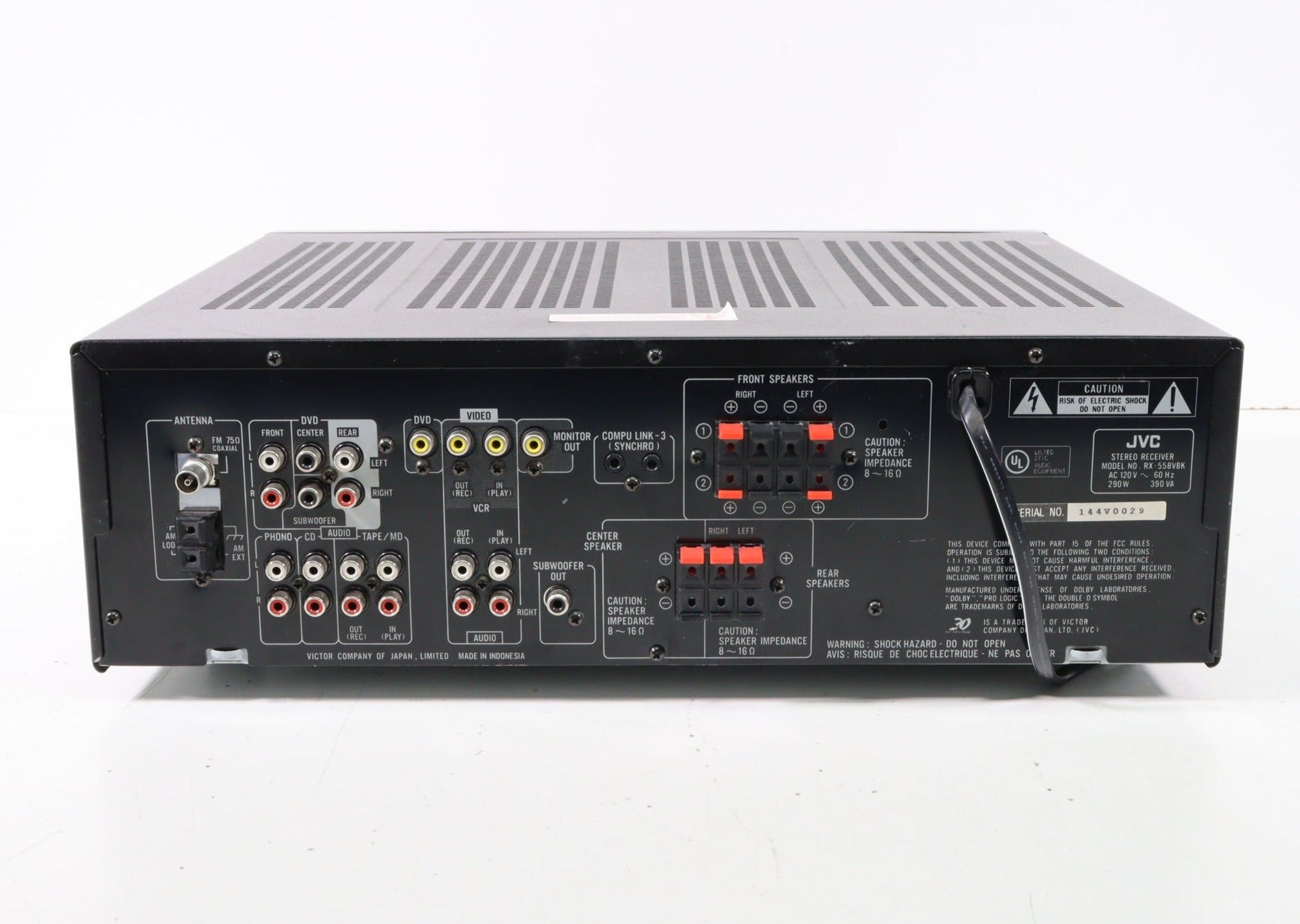 JVC RX-558V AV Audio Video Control Receiver (NO REMOTE) — SpenCertified