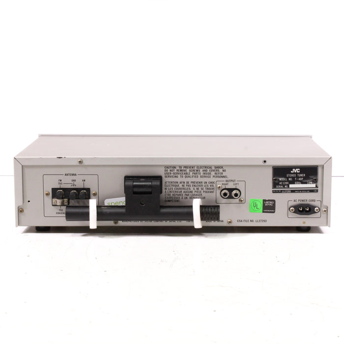 JVC T-40P FM AM Quartz Synthesizer Tuner (Silver)-Stereo Tuner-SpenCertified-vintage-refurbished-electronics