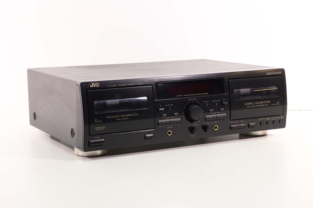 JVC TD-W354BK Stereo Dual Cassette Deck Player With Synchro Dubbing with Pitch Control-Electronics-SpenCertified-vintage-refurbished-electronics
