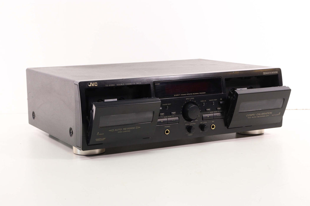 JVC TD-W354BK Stereo Dual Cassette Deck Player With Synchro Dubbing with Pitch Control-Electronics-SpenCertified-vintage-refurbished-electronics
