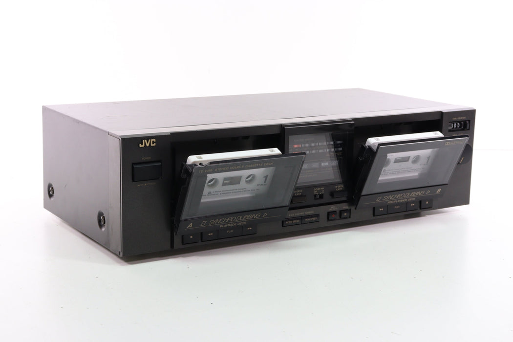 JVC TD-W85 Stereo Double Cassette Tape Deck Synchro Dubbing-Cassette Players & Recorders-SpenCertified-vintage-refurbished-electronics