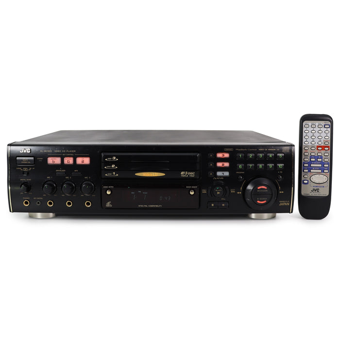 JVC XL-MV303BK Triple Tray Karaoke CD Player 3 Disc Three Different Microphone Inputs Graphics Playback Control-Electronics-SpenCertified-refurbished-vintage-electonics