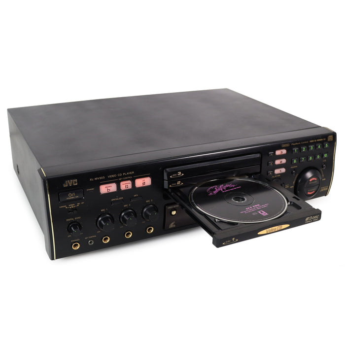 JVC XL-MV303BK Triple Tray Karaoke CD Player 3 Disc Three Different Microphone Inputs Graphics Playback Control-Electronics-SpenCertified-refurbished-vintage-electonics