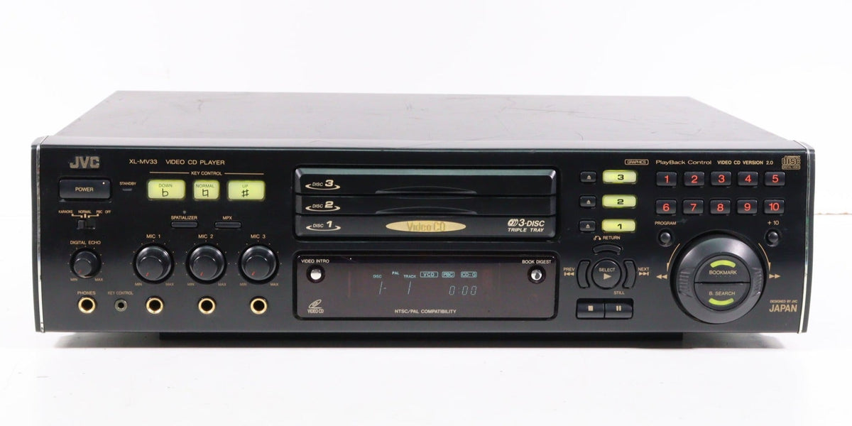 JVC XL-MV33 Triple Tray Karaoke CD Player with 3 Mic Inputs
